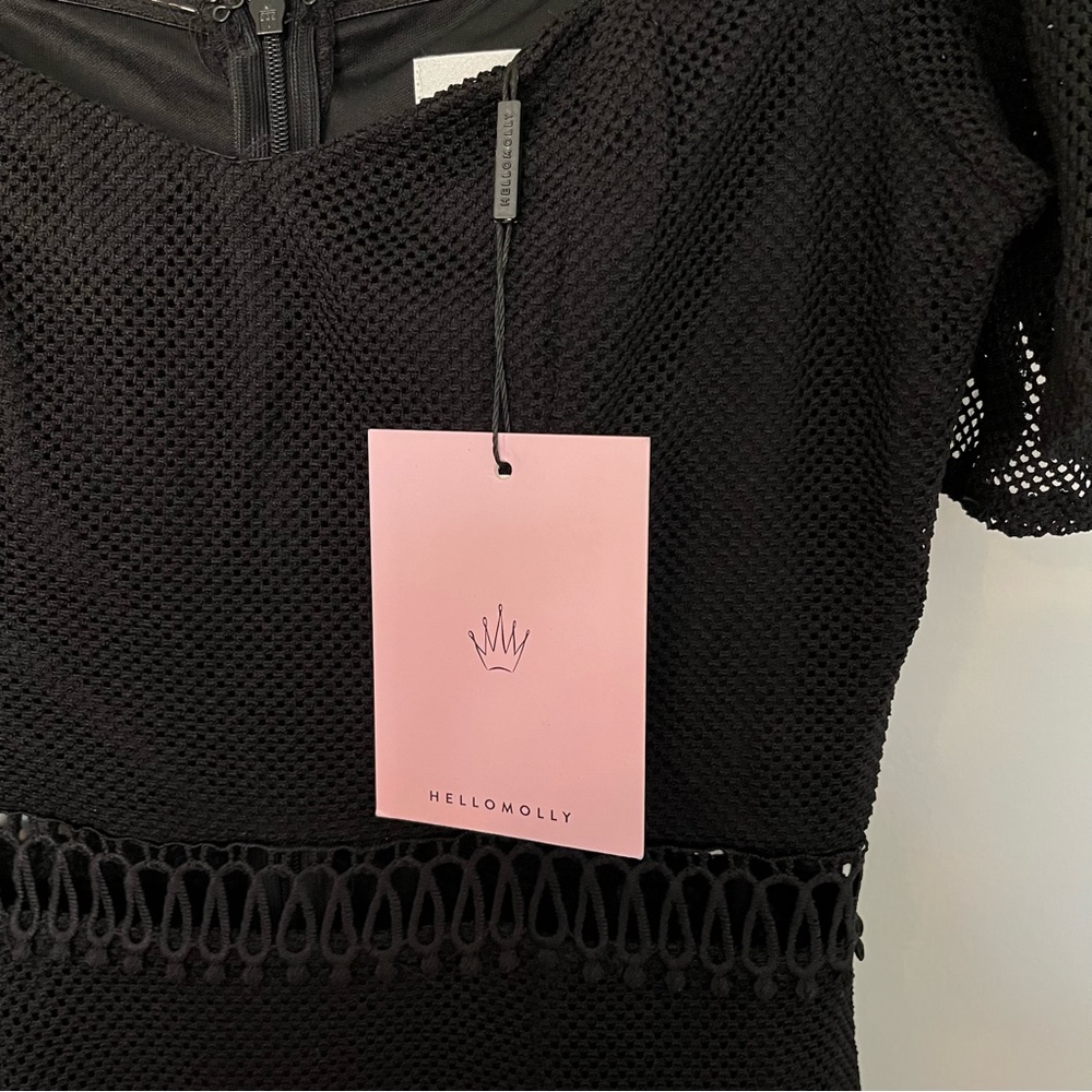 NWT Hello Molly In Other News Dress Black Mesh - Picture 9 of 10